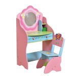 Masuta de toaleta Fairy - Birou cu scaunel cu spatar din lemn MD  - 2 in 1 Liberty House Toys OnlyToys